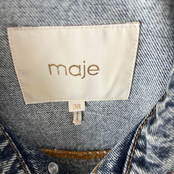Maje Benedicte Denim Jean Vest 38 - Picture 10 of 13